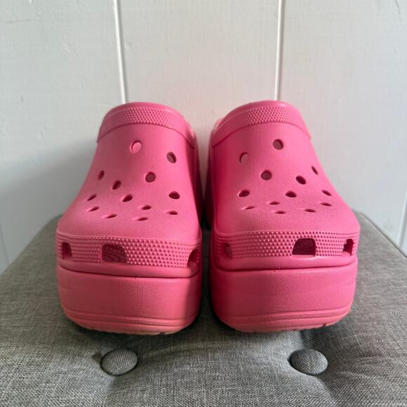 Crocs Siren Clogs Men's 9 Women's 11 Pink High Heel Platform Clog Shoes Slip-on - Picture 2 of 10